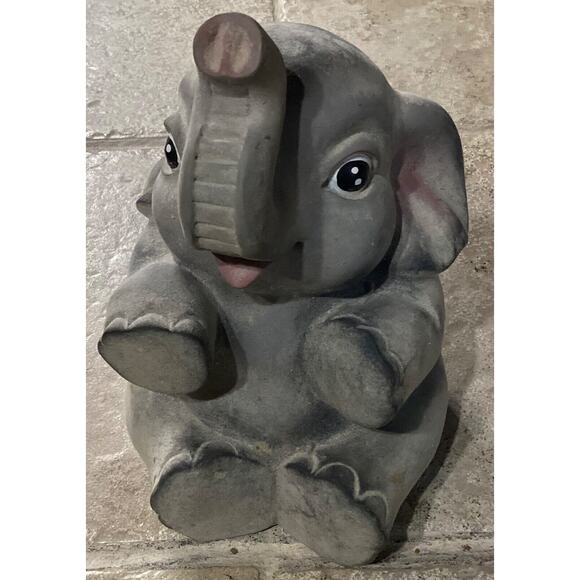 Vintage 1960’s ELEPHANT Pottery Coin & Bills Bank Money Saver 8+" Nursery Circus - Picture 3 of 10